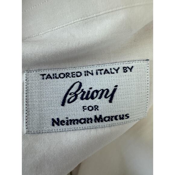 Brioni Dress Shirt Mens Large 15.5 White Tuxedo French Cuff Pintuck Pleat Italy - Picture 4 of 15